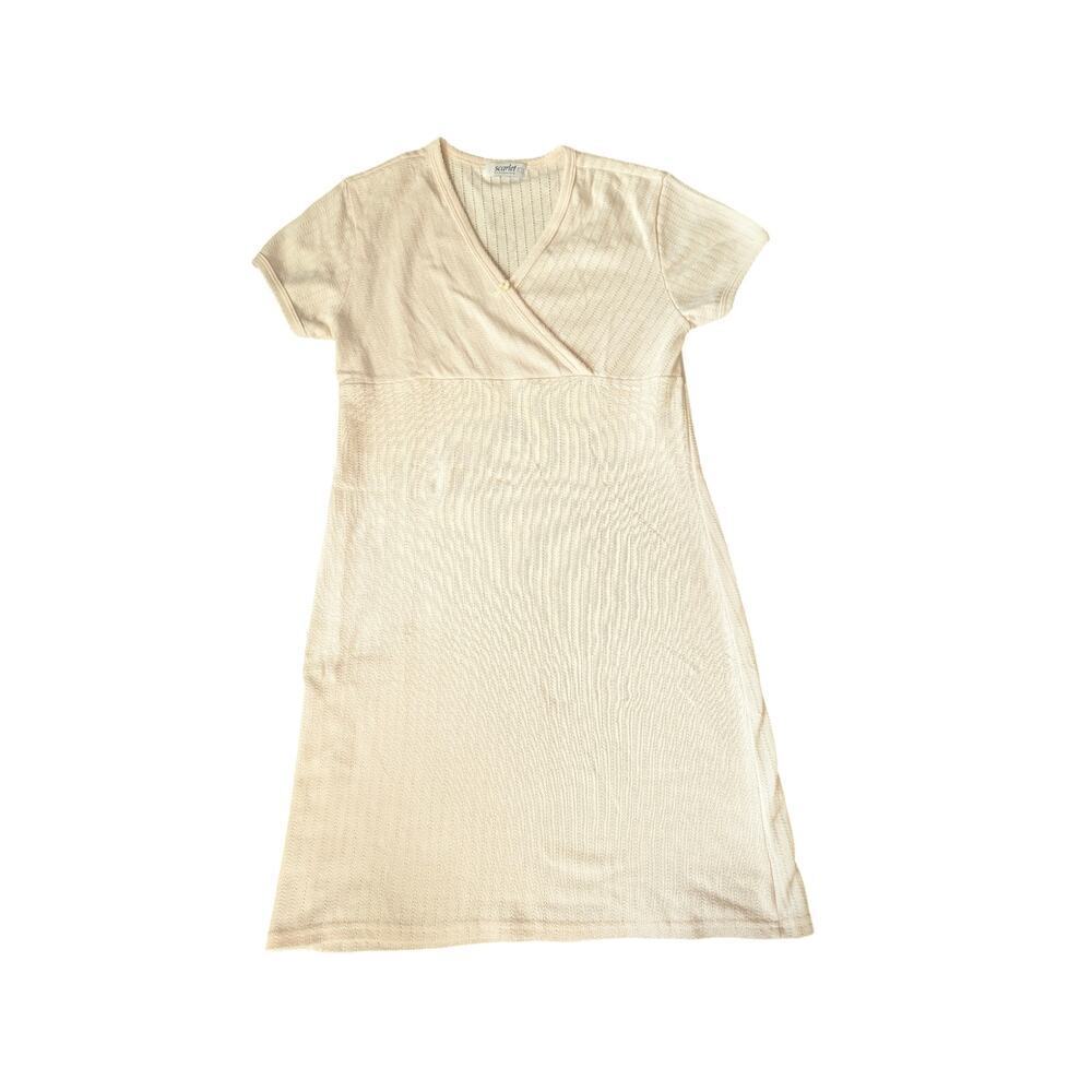 Scarlet Loungewear Light Yellow V-Neck Lounge Mini Dress Y2K
